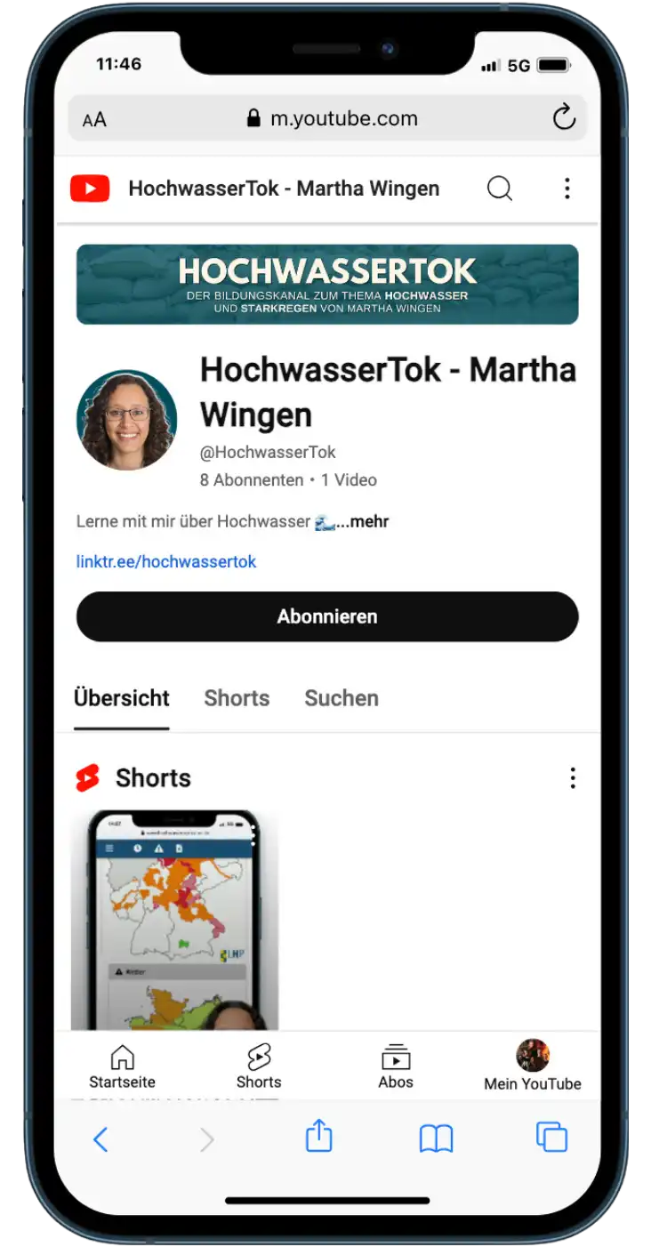 Hochwassertok auf YouTube